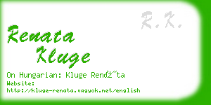 renata kluge business card